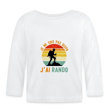 Retro Hike: I'm not available - Organic Baby Long Sleeve T-Shirt - white - Front