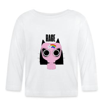 Rage Kitty Cat Protest - Baby Bio-Langarmshirt - Weiß - Vorne
