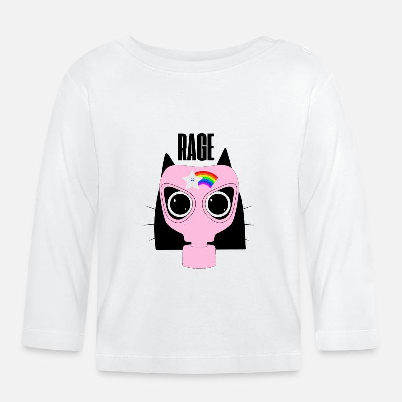Protestation des chatons en rage - T-shirt manches longues bio Bébé - blanc