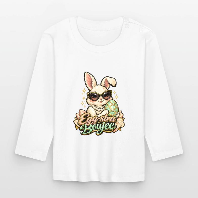 Egg-stra Boujee Easter Bunny Easter Organic Baby Long Sleeve T-Shirt