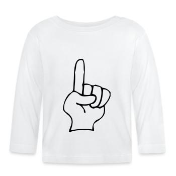 Dedo índice - Camiseta manga larga orgánico bebé - blanco - delante