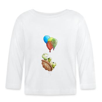 schildkröte - Baby Bio-Langarmshirt - Weiß - Vorne