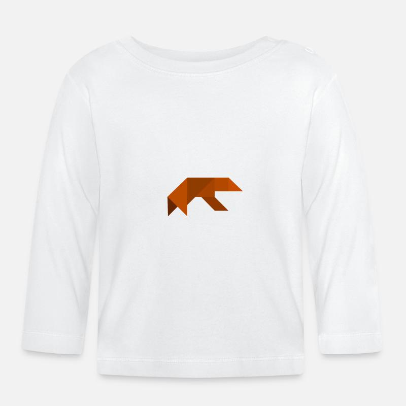Bär - Tangram - Baby Bio-Langarmshirt - Weiß