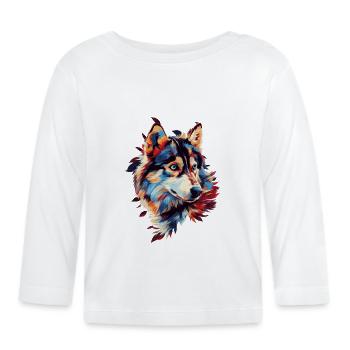 Husky Dog - Organic Baby Long Sleeve T-Shirt - white - Front