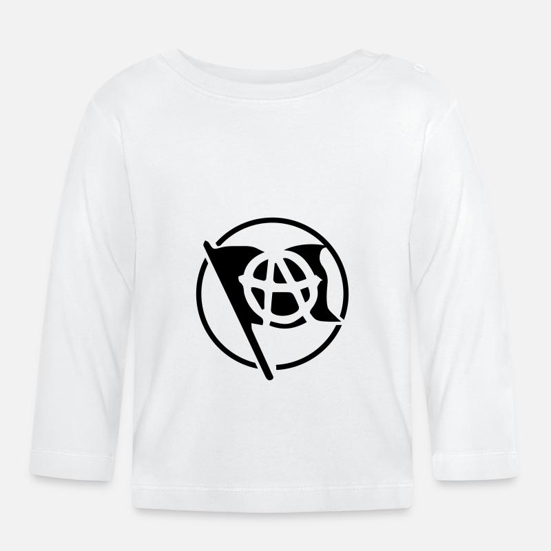 drapeau anarchie noir - T-shirt manches longues bio Bébé - blanc