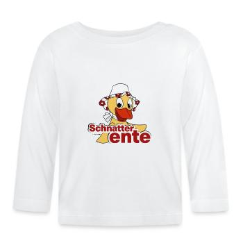Schnatterinchen Schnatterente - Baby Bio-Langarmshirt - Weiß - Vorne
