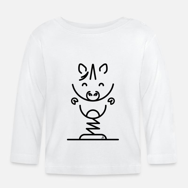 Einfaches Einhorn - Baby Bio-Langarmshirt - Weiß