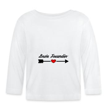 Beste Freundin Pfeil Symbol Herz - Baby Bio-Langarmshirt - Weiß - Vorne