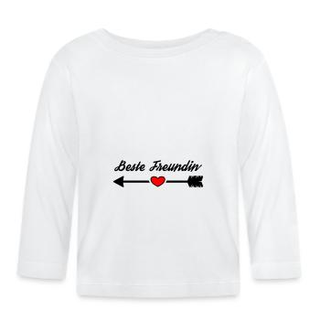 Beste Freundin Pfeil nach Rechts - Baby Bio-Langarmshirt - Weiß - Vorne