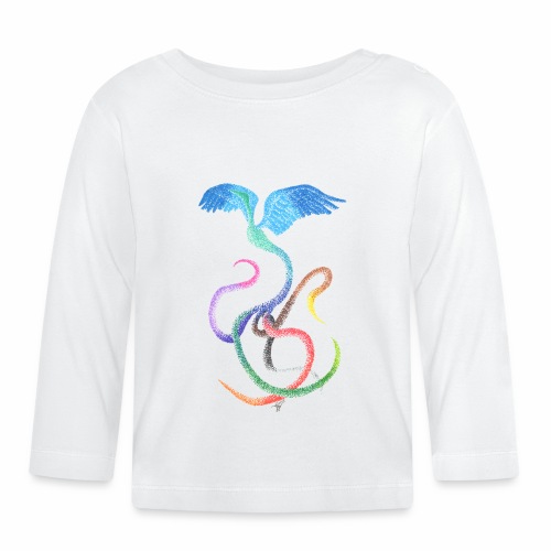 Gracieux - Oiseau arc-en-ciel à l'encre - T-shirt manches longues bio Bébé