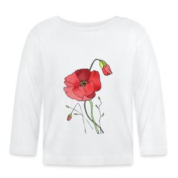 Fleur - T-shirt manches longues bio Bébé - blanc - Devant