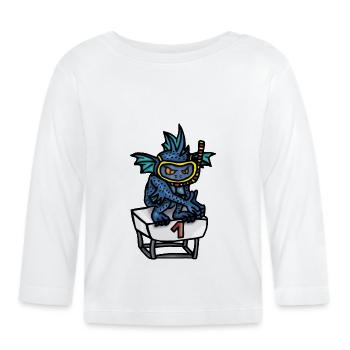 Rückenflossen Bob - Baby Bio-Langarmshirt - Weiß - Vorne