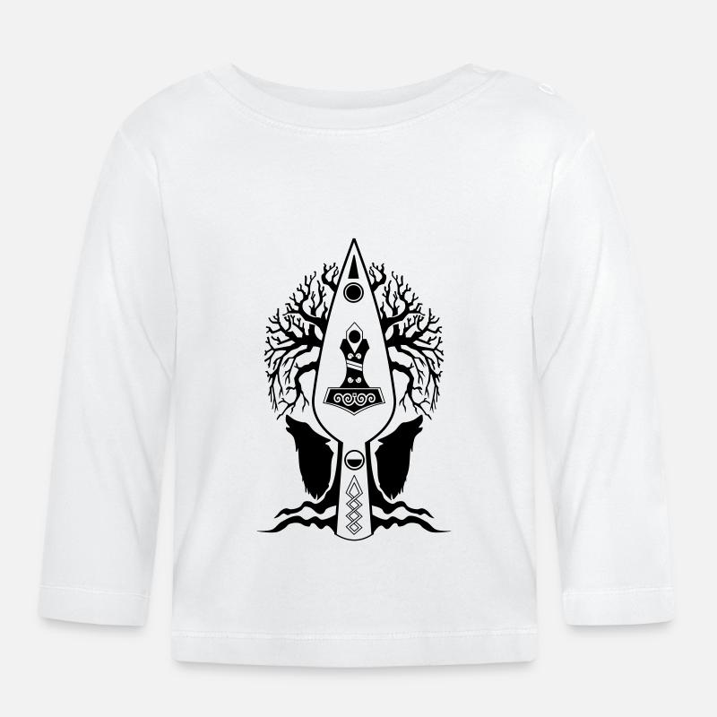 Yggdrasil - Baby Bio-Langarmshirt - Weiß