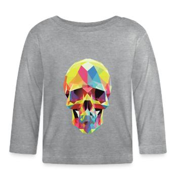 Low Poly Skull - Organic Baby Long Sleeve T-Shirt - heather grey - Front