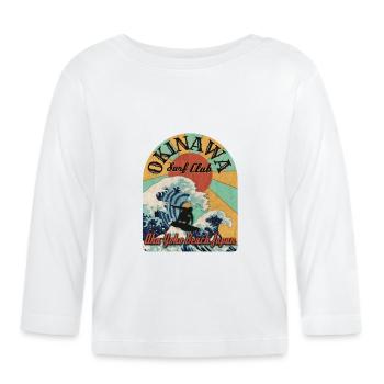 Okinawa Surf Club (en détresse) - T-shirt manches longues bio Bébé - blanc - Devant