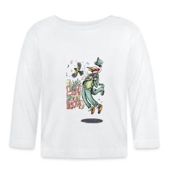 un oiseau dans le coeur - T-shirt manches longues bio Bébé - blanc - Devant