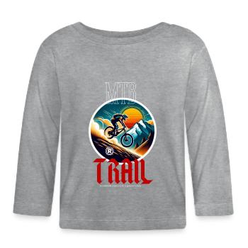 VTT Descente - T-shirt manches longues bio Bébé - gris chiné - Devant