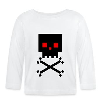 Quadratischer Kopf - Baby Bio-Langarmshirt - Weiß - Vorne