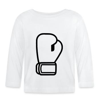 gant de boxe - T-shirt manches longues bio Bébé - blanc - Devant