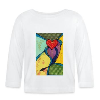 Cœur - T-shirt manches longues bio Bébé - blanc - Devant