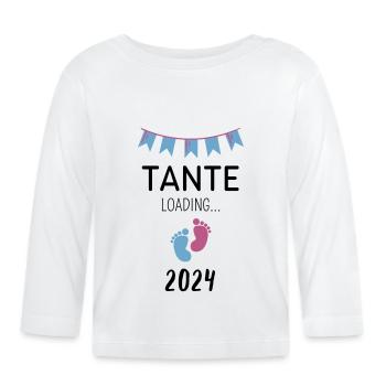 Tante Loading... 2024 - Baby Bio-Langarmshirt - Weiß - Vorne
