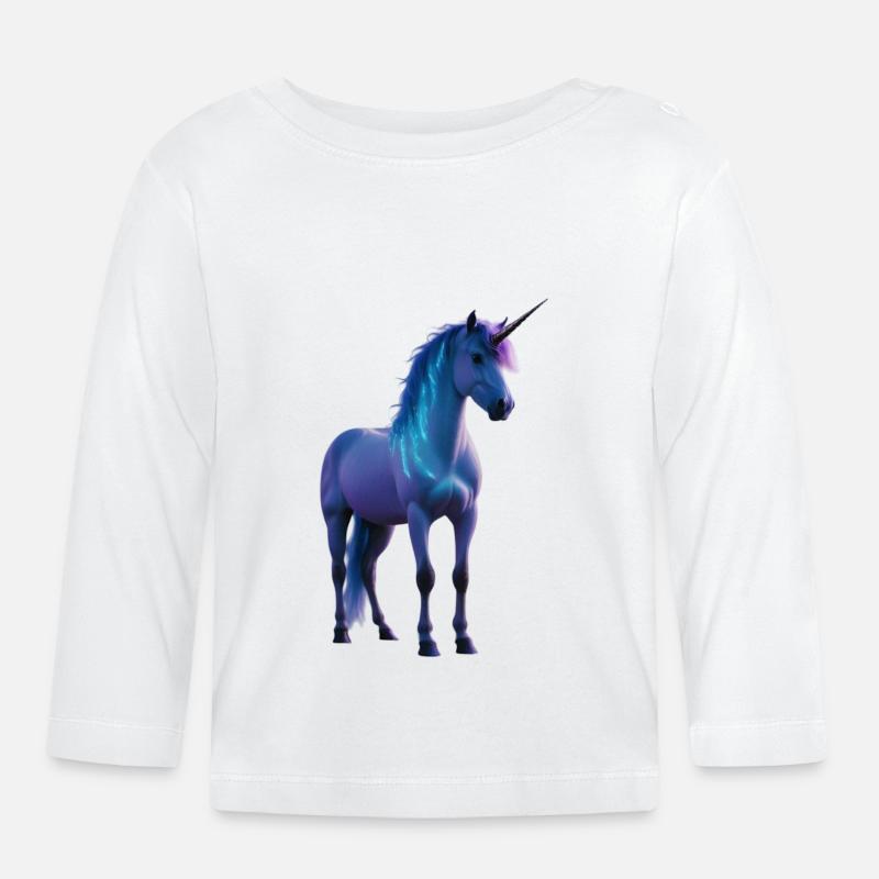 Silhouette Majestic Einhorn - Baby Bio-Langarmshirt - Weiß