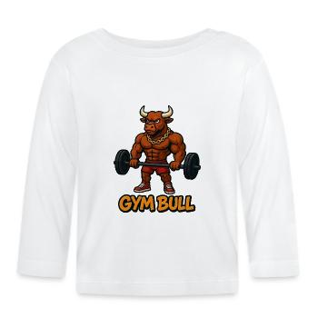 Conception de motivation Strong Gym Bull - T-shirt manches longues bio Bébé - blanc - Devant