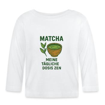 Tasse design Matcha Coffee Lover Vert - T-shirt manches longues bio Bébé - blanc - Devant