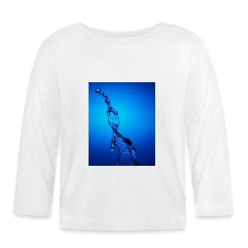 Blue Backlit Water Abstract - Organic Baby Long Sleeve T-Shirt - white - Front