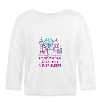 Vie nocturne sur la ligne néon de Londres - T-shirt manches longues bio Bébé - blanc - Devant