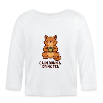 Hangover Tea Tranquil Wellbeing - Organic Baby Long Sleeve T-Shirt - white - Front