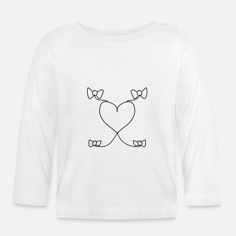 Formes de motif d’arc de cœur - T-shirt manches longues bio Bébé - blanc