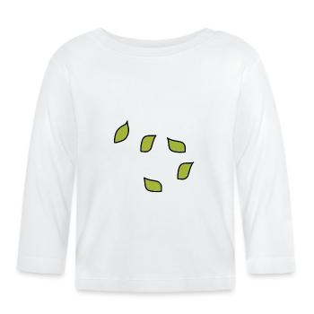Arbre à motif de feuilles vertes - T-shirt manches longues bio Bébé - blanc - Devant