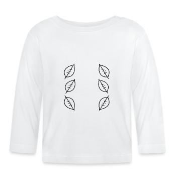 Pattern Leaf Leaves Frame Nature - Organic Baby Long Sleeve T-Shirt - white - Front