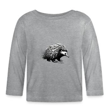 Echidna d’Australie - T-shirt manches longues bio Bébé - gris chiné - Devant