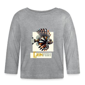 Geometrischer Feuerfisch - Baby Bio-Langarmshirt - Grau meliert - Vorne