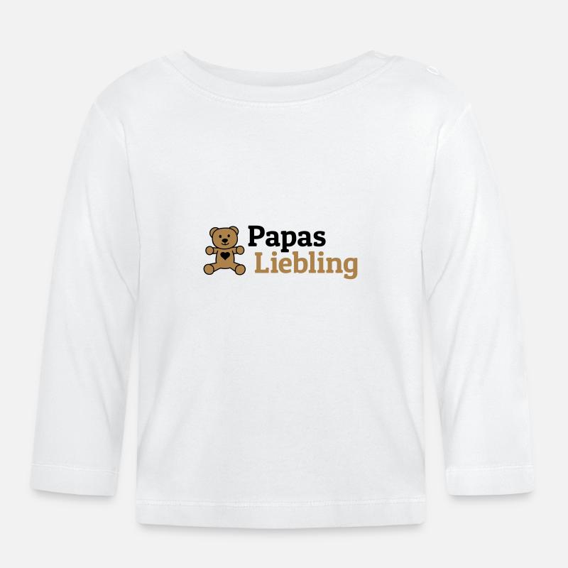 Papas Liebling - Baby Bio-Langarmshirt - Weiß
