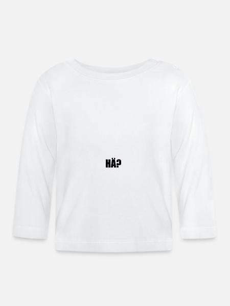 Hä? - Baby Bio-Langarmshirt - Weiß