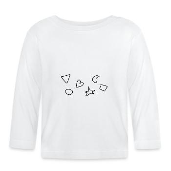 Symboles, Formes, Formes, Coeur - T-shirt manches longues bio Bébé - blanc - Devant