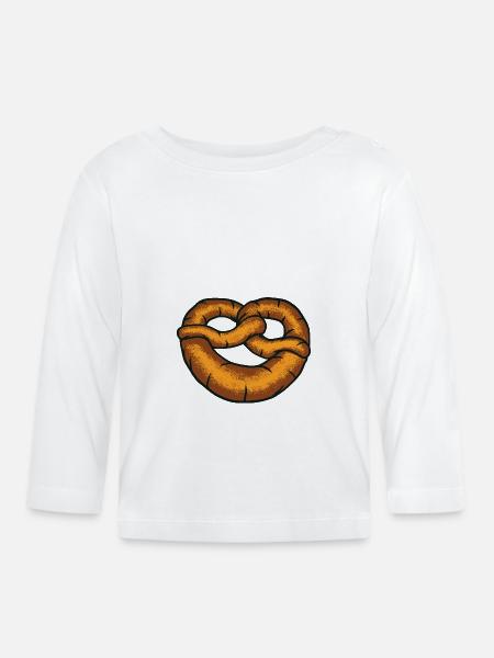 Brezel - Baby Bio-Langarmshirt - Weiß