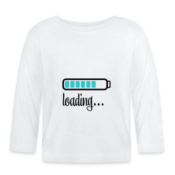 Batterie Chargement de la batterie - T-shirt manches longues bio Bébé - blanc - Devant