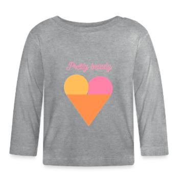 For greedy girls - Organic Baby Long Sleeve T-Shirt - heather grey - Front