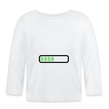Batterie Chargement de la batterie - T-shirt manches longues bio Bébé - blanc - Devant
