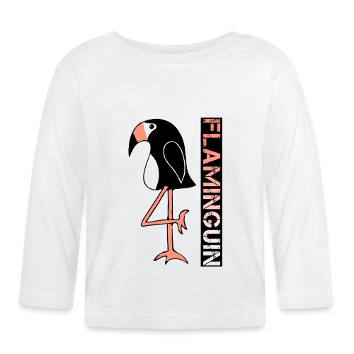 Pinguin Flamingo Flaminguin - Baby Bio-Langarmshirt