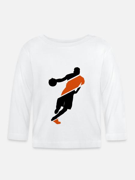 basketball - Baby Bio-Langarmshirt - Weiß
