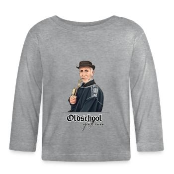 Rieser Grantler // Illustration - Baby Bio-Langarmshirt - Grau meliert - Vorne