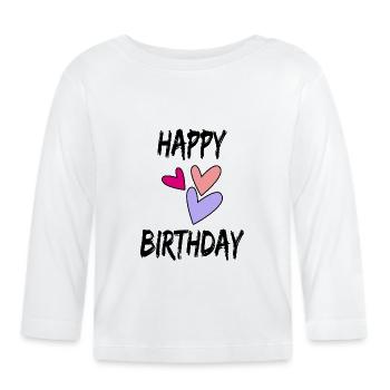HAPPY BIRTHDAY - T-shirt manches longues bio Bébé - blanc - Devant
