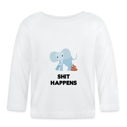 olifant met drol shit happens poep schaamte - T-shirt