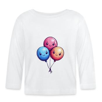 Balloons for children - Organic Baby Long Sleeve T-Shirt - white - Front