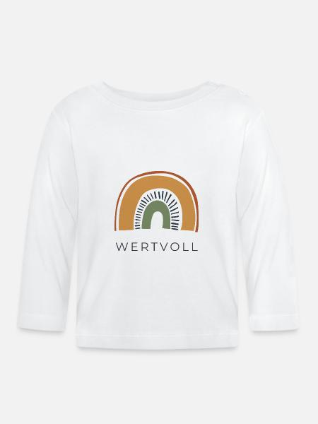 WERTVOLL - Regenbogen - Baby Bio-Langarmshirt - Weiß